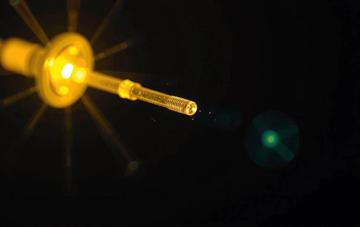 Connettore in oro 24k illuminato con precisione